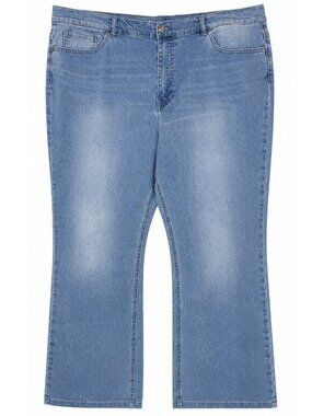 DG2 Diane Gilman Womens 22W Bootcut Jeans Light Wash Stretch Denim Plus Size